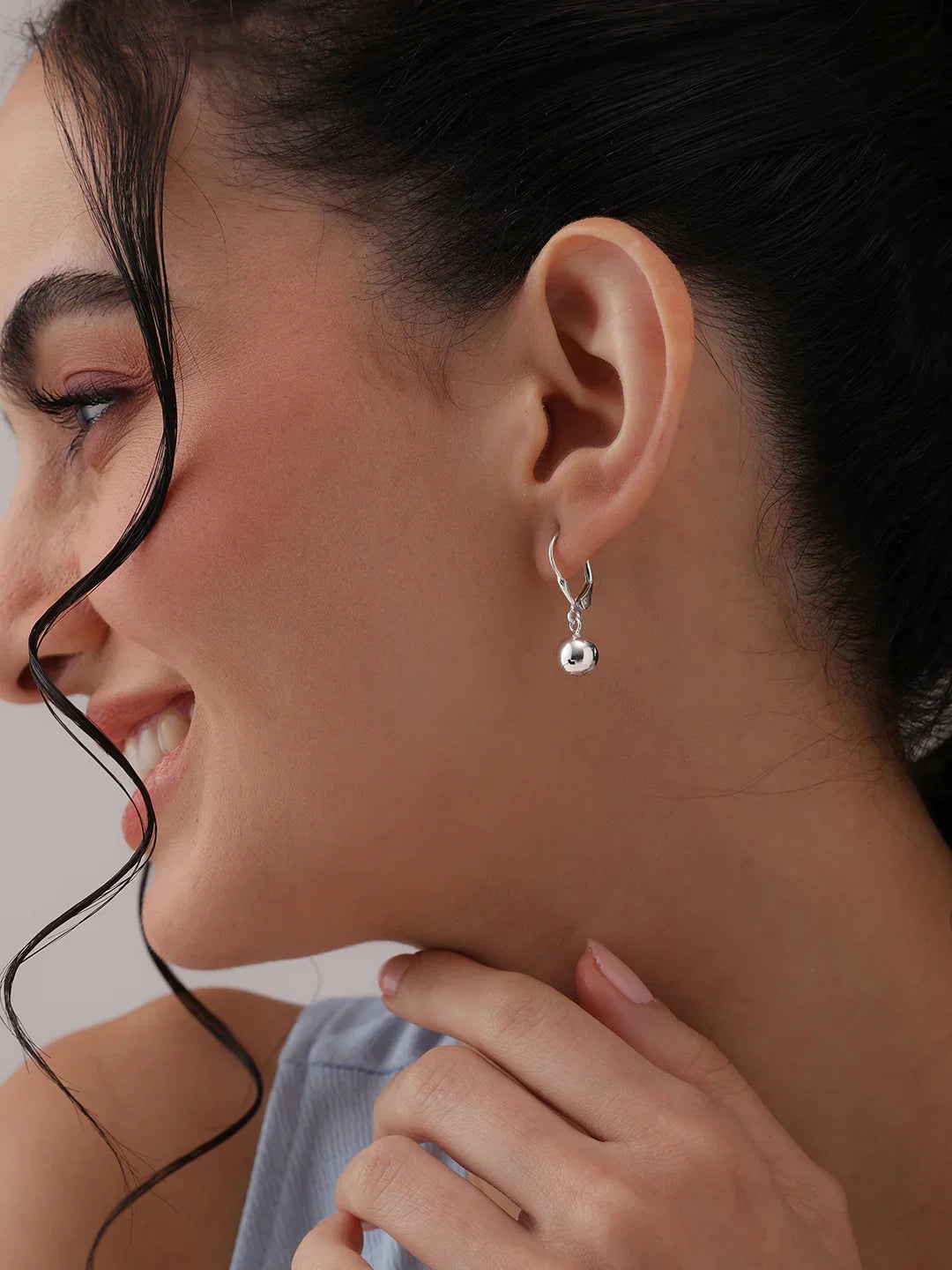 Lightweight Ball Drop Leverback Earrings
