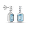 925 Sterling Silver Diamond Amethyst Blue Topaz Gemstone Small Drop Dangle Earrings for Women and Girls