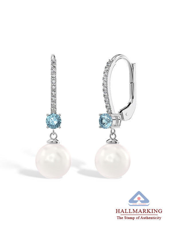 Italian Pearl Leverback Drop Earrings