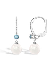 Italian Pearl Leverback Drop Earrings