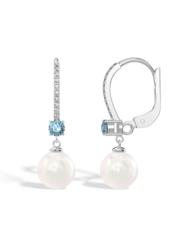 Italian Pearl Leverback Drop Earrings