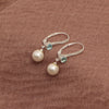 925 Sterling Silver Italian Design Simulated Pearl Gemstone Leverback Drop Dangle Earrings for Women Teen