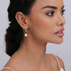 925 Sterling Silver Italian Design Simulated Pearl Gemstone Leverback Drop Dangle Earrings for Women Teen