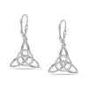 925 Sterling Silver Love Knot Lightweight Italian Design Classic Triangle Drop Dangle Earrings for Women