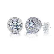 Silver Polished Stud Earrings