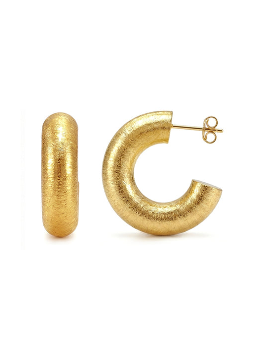 Lyra Two-Tone Chunky C-Shaped Studs