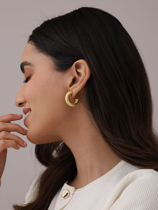 Lyra Two-Tone Chunky C-Shaped Studs