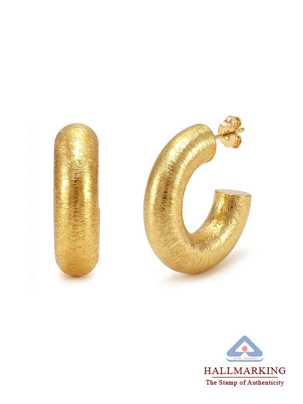 Lyra Two-Tone Chunky C-Shaped Studs