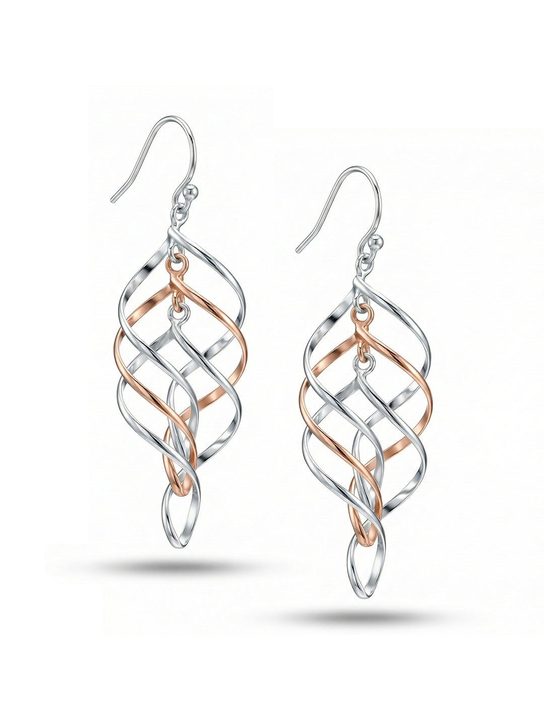 Two-Tone Infinity Knot Drop Earrings for Women