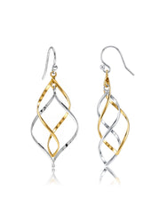 Dual Tone Drop Earrings
