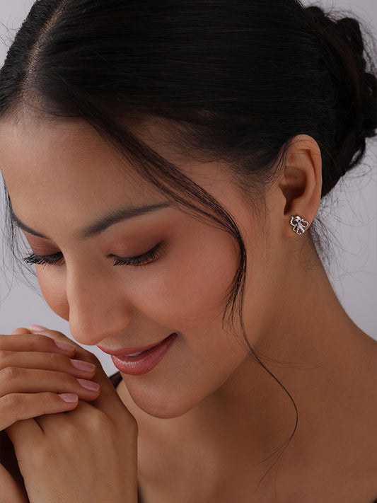 Silver Octavia Stud Earrings