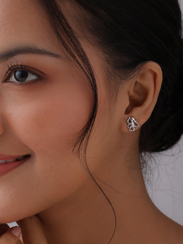 Silver Octavia Stud Earrings