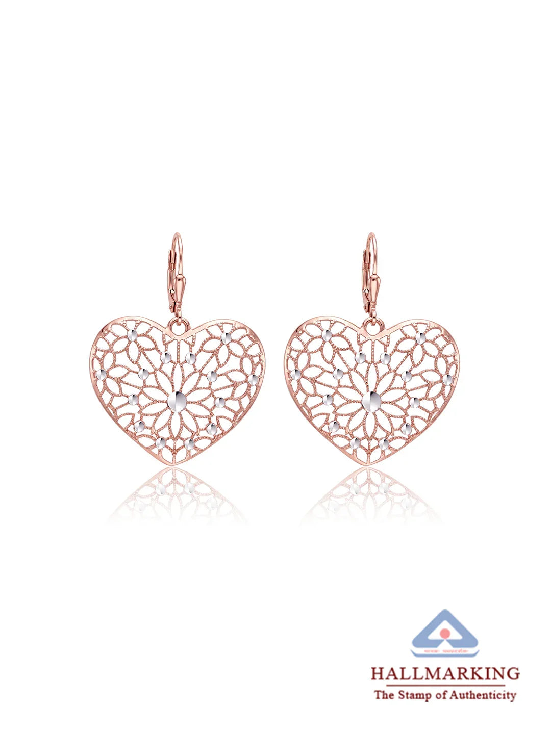 Rose Gold Lever Back Earrings