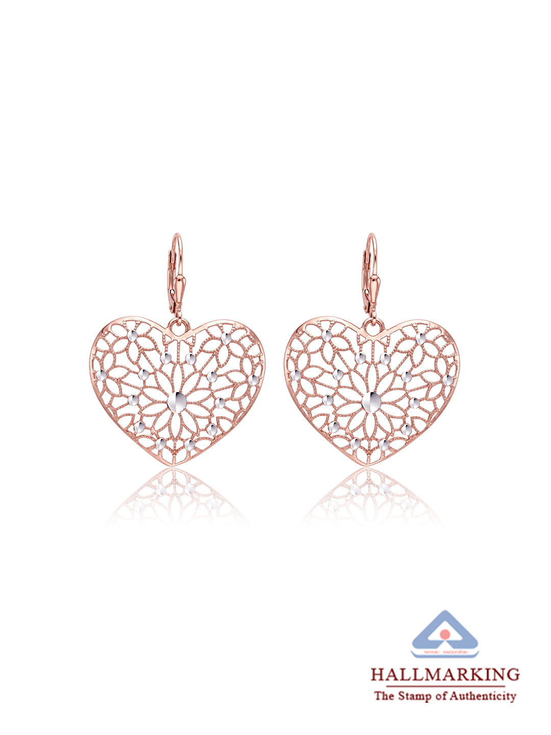 Rose Gold Lever Back Earrings