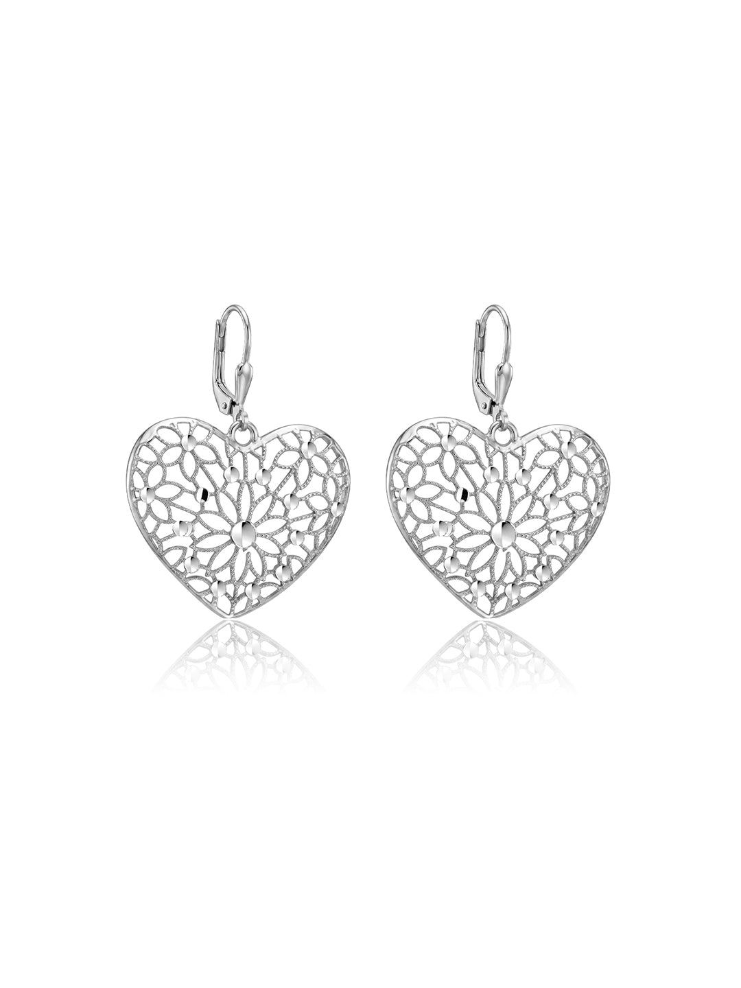 Rhodium Lever Back Earrings