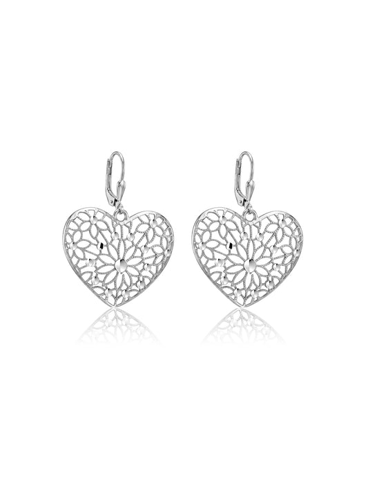 Rhodium Lever Back Earrings