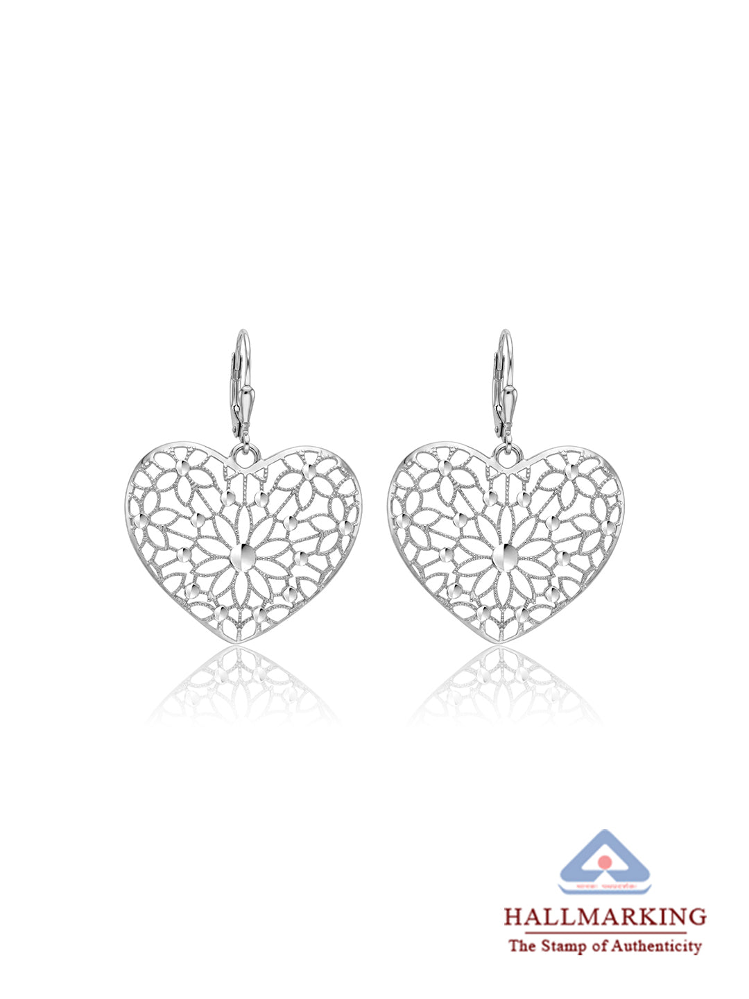 Rhodium Lever Back Earrings
