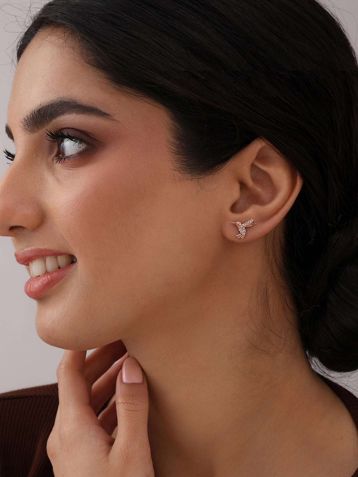 Hummingbird CZ Stud Earrings