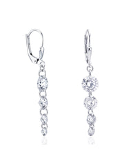 Silver Leverback Dangle Earrings