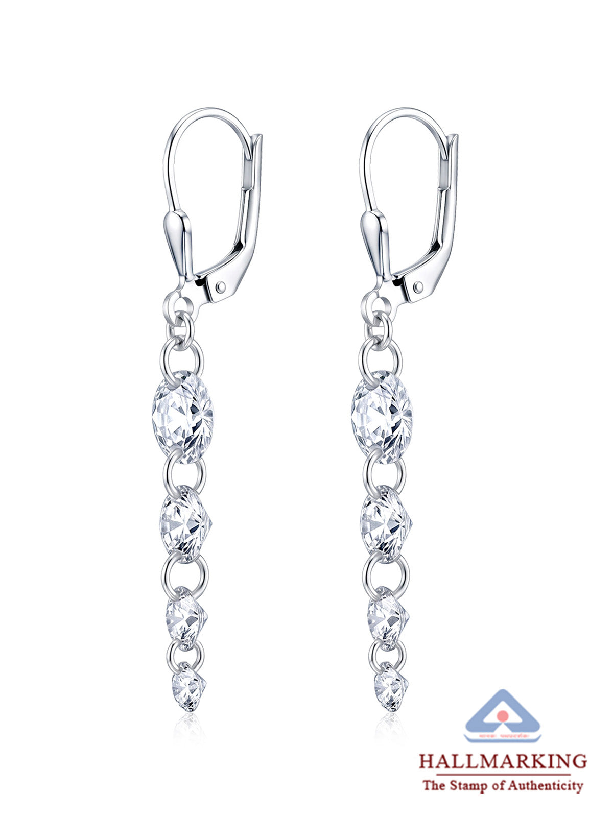 Silver Leverback Dangle Earrings