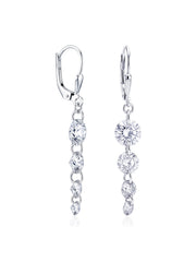Silver Leverback Dangle Earrings