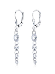 Silver Leverback Dangle Earrings