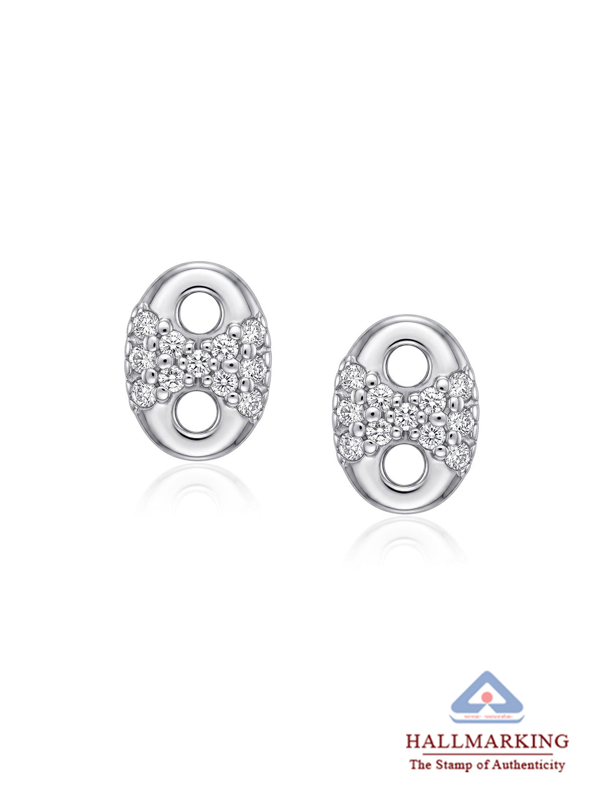 Rhodium Solitaire Stud Earrings