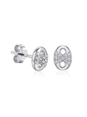 Rhodium Solitaire Stud Earrings