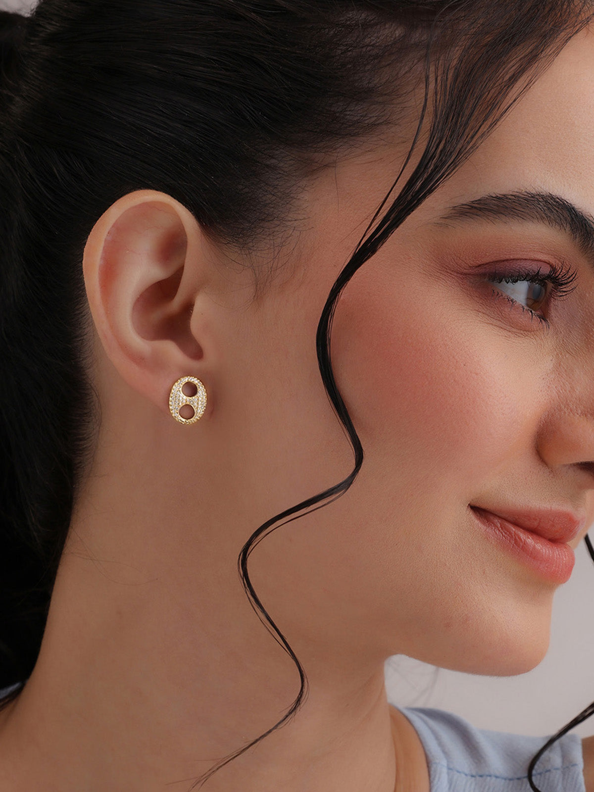 Flash Gold Stud Earring