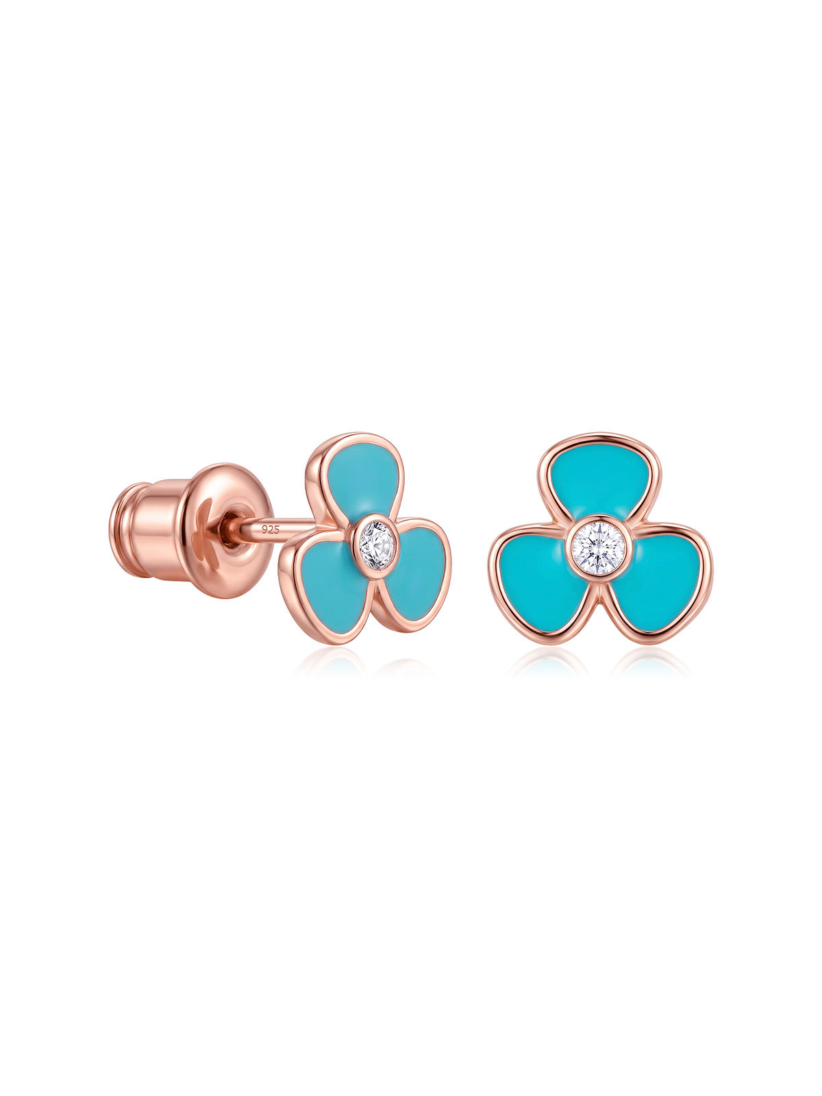 Turquoise Clover Kids Studs