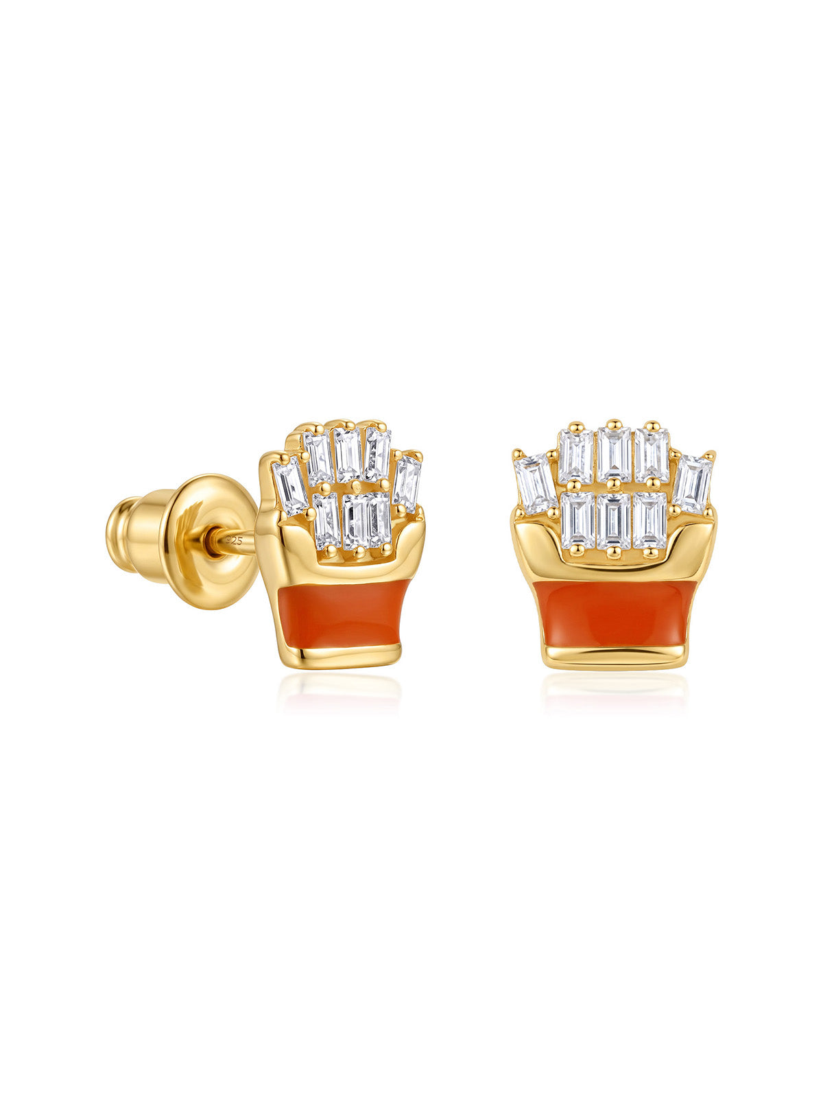 Mini Crown CZ Kids Stud Earrings