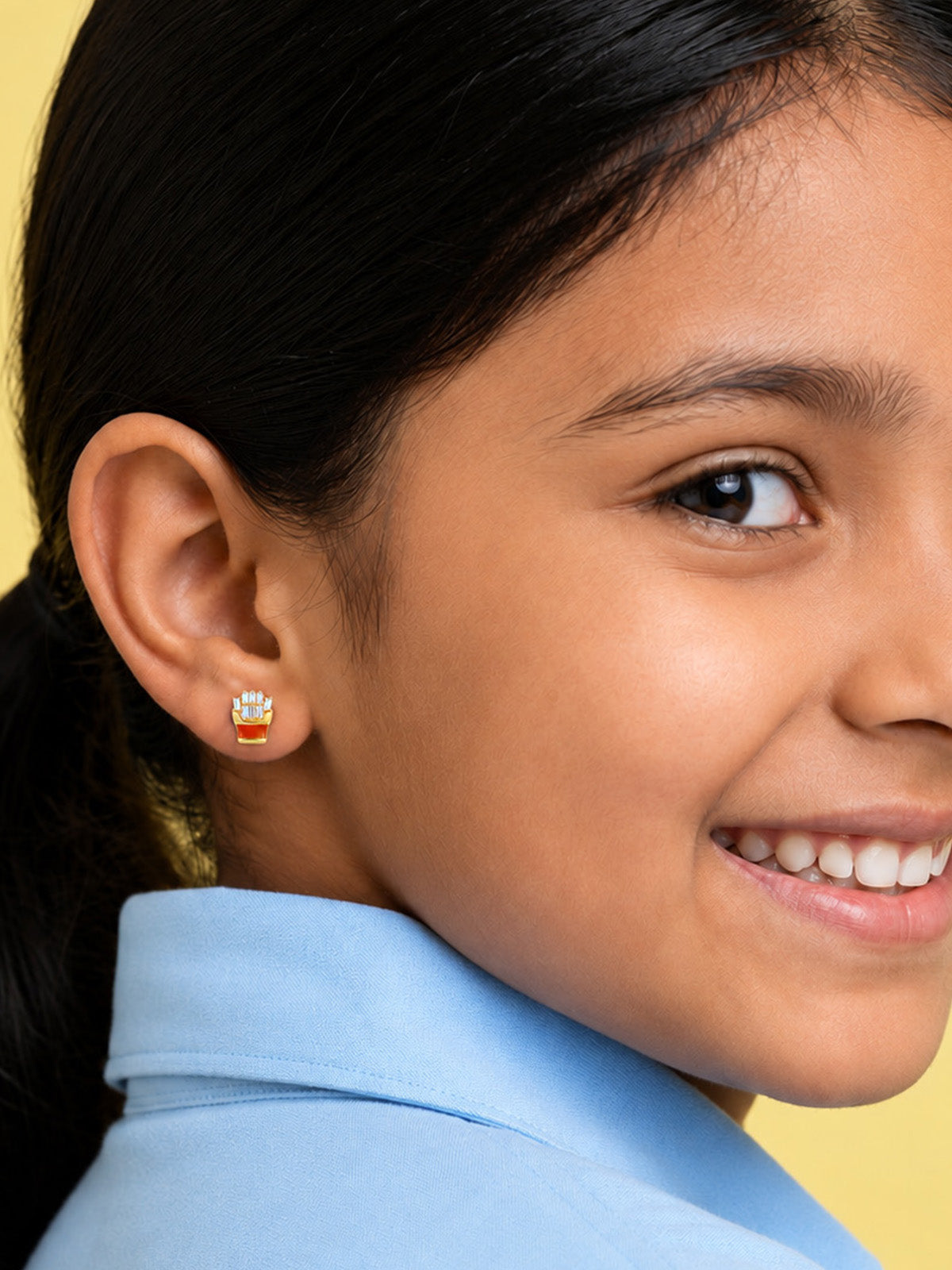 Mini Crown CZ Kids Stud Earrings