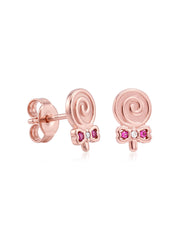 Rose Gold Spiral Kids’ Stud Earrings