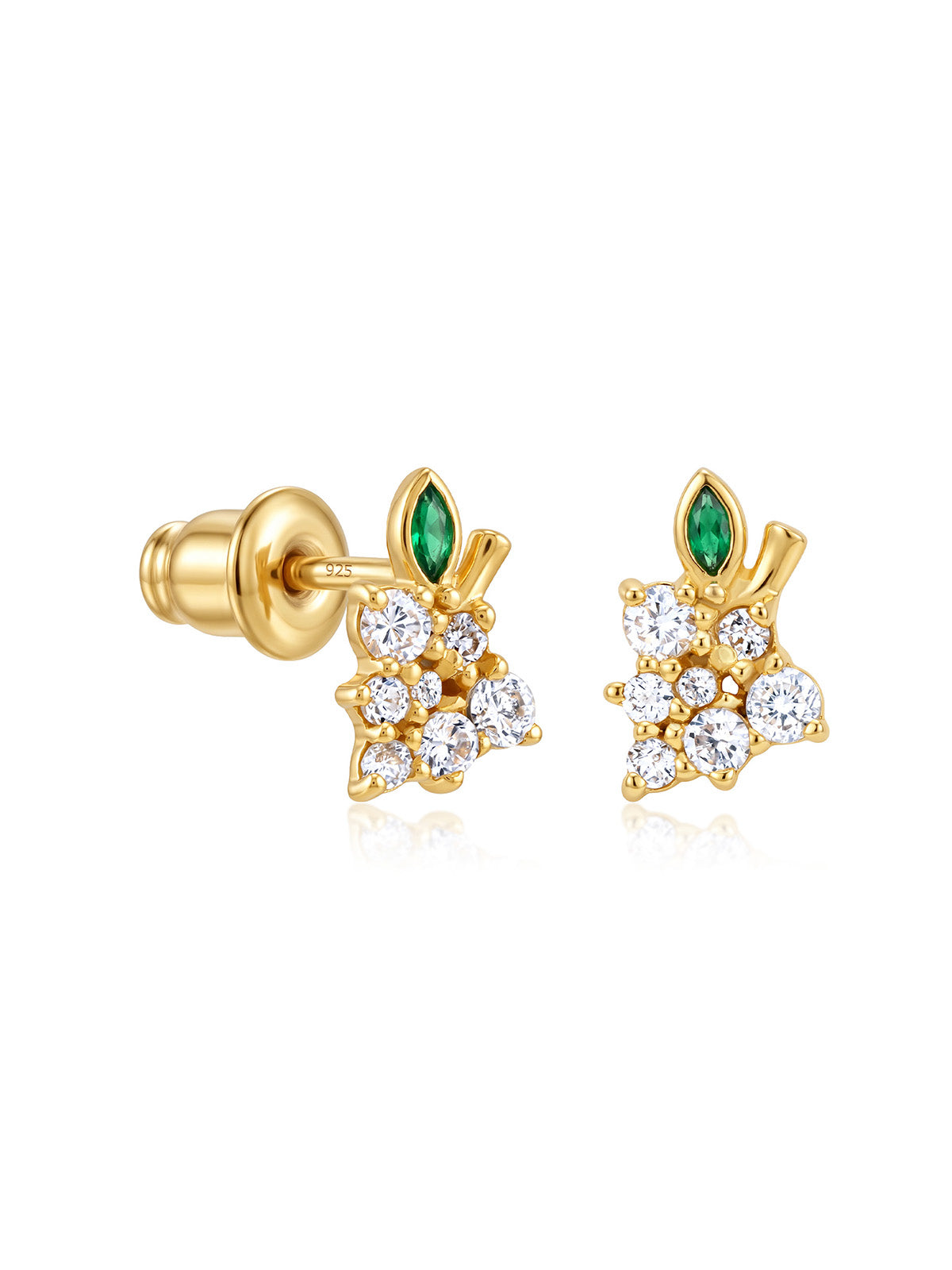 Sparkling Grape Cluster Cubic Zirconia Kids Stud Earrings