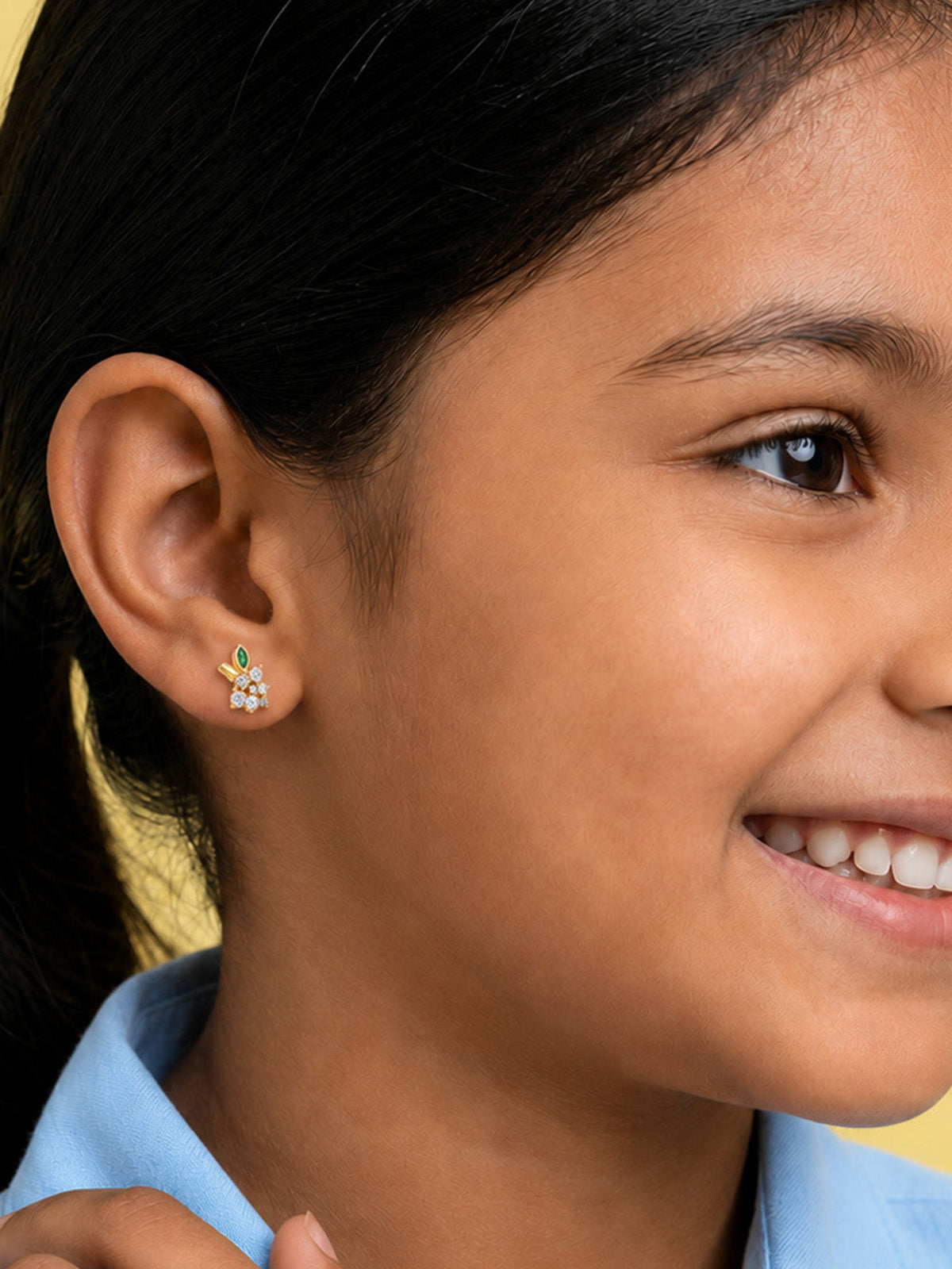 Sparkling Grape Cluster Cubic Zirconia Kids Stud Earrings