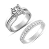 925 Sterling Silver Zirconia Rhodium-Plated Cathedral Style Princess Engagement Ring Wedding Band for Women