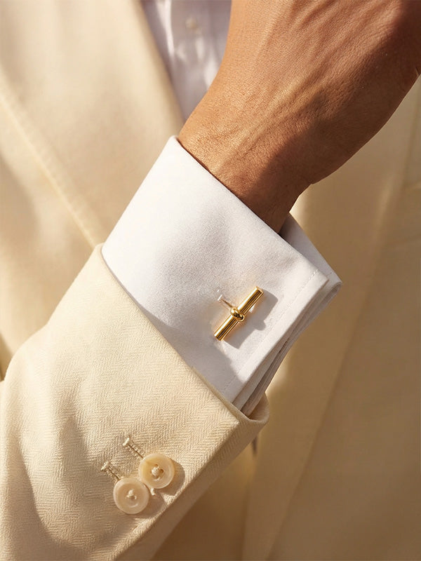 Gold T-Bar Cufflinks