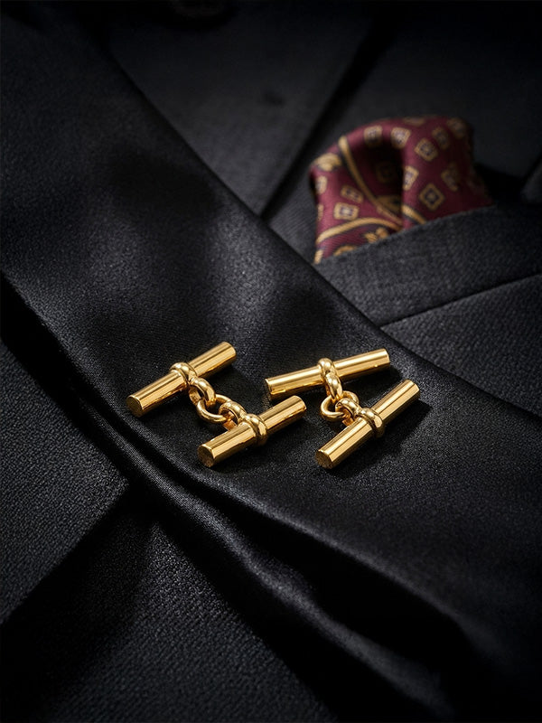 Gold T-Bar Cufflinks