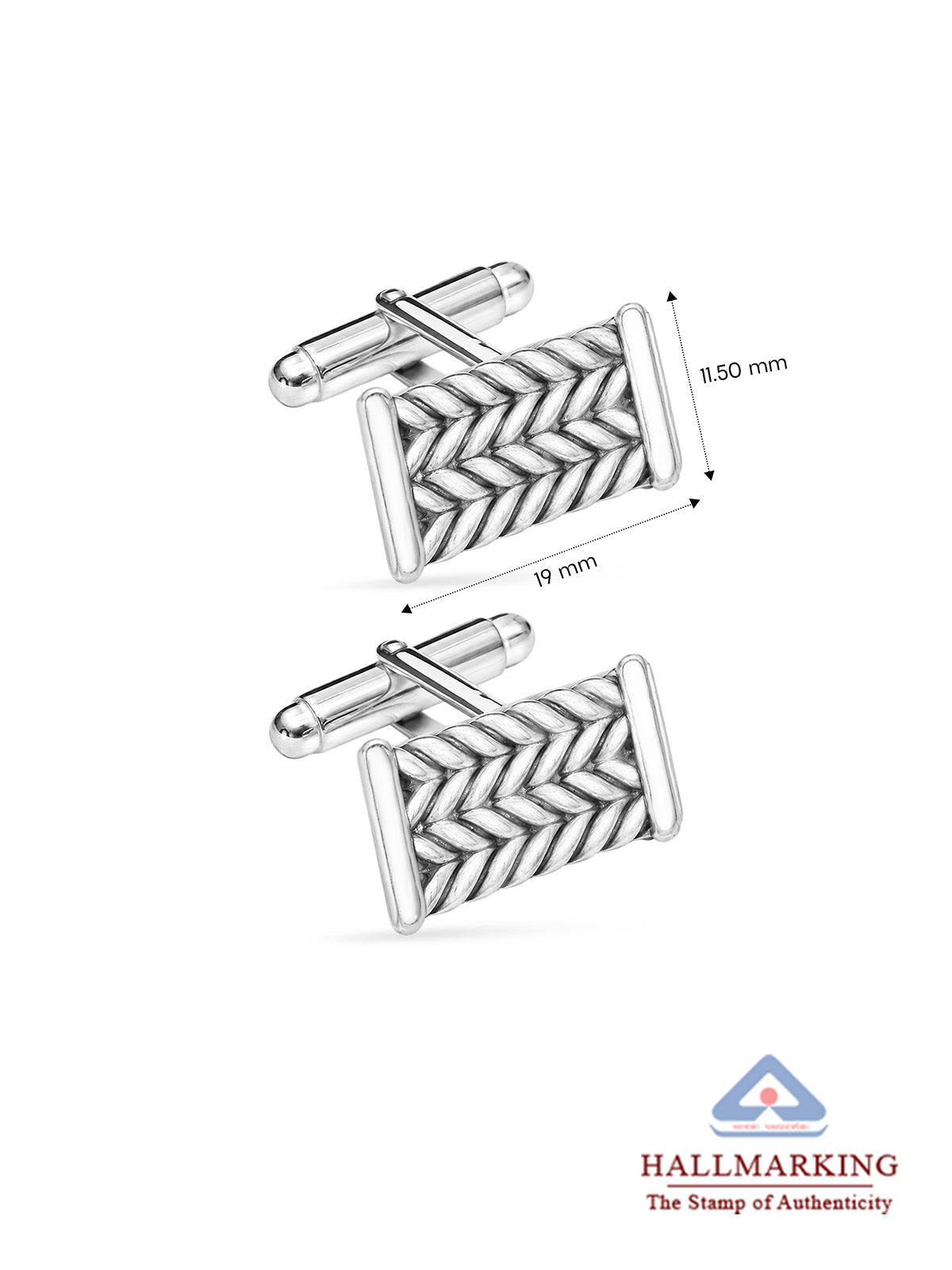 Zigzag Chevron Rectangle Men's Cufflinks