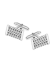 Zigzag Chevron Rectangle Men's Cufflinks