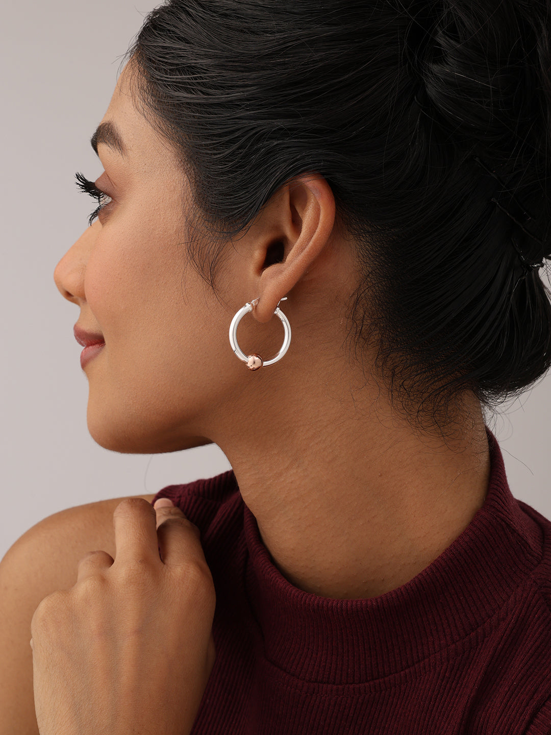 Aurelia Two-Tone Beaded Hoops