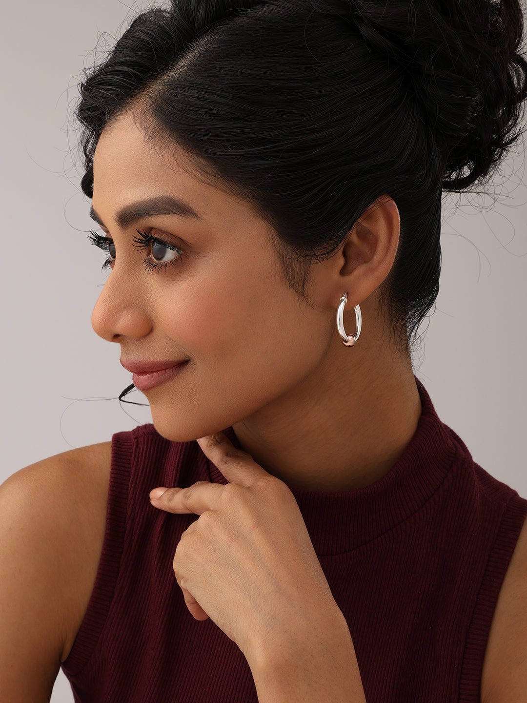 Aurelia Two-Tone Beaded Hoops