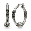 925 Sterling Silver Bali Hoop Click-Top Earrings for Women