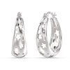 925 Sterling Silver Filigree Star-Cut Hoop Earrings for Women Teen