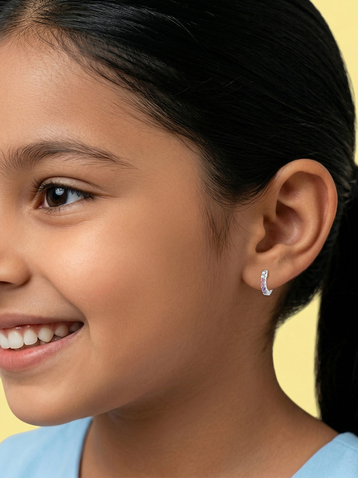 Isla Ombre CZ Kids' Huggie Hoops
