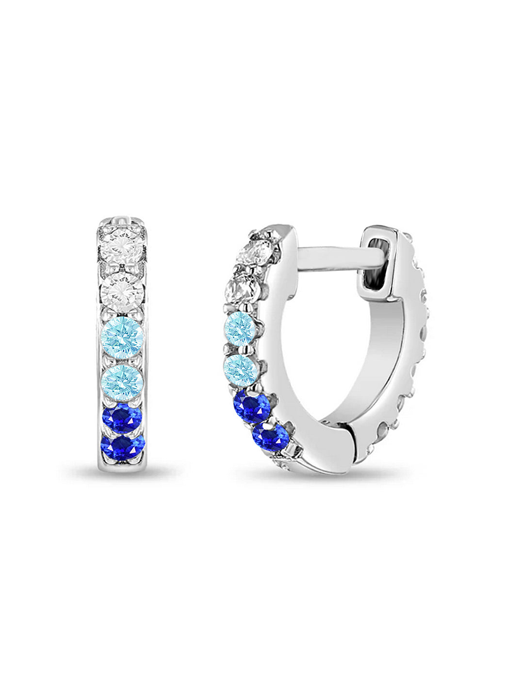 Rhodium CZ Extra Small Huggie Hoops for Kids