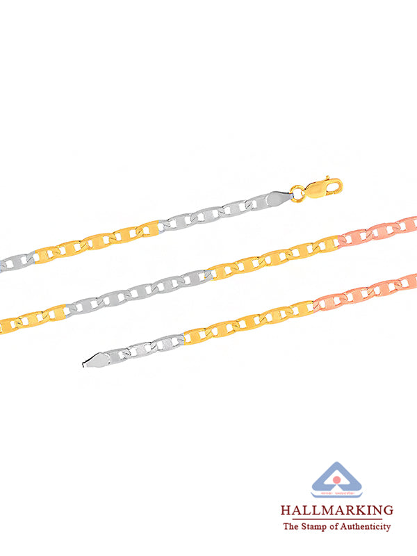 Italian Tricolor Mariner Link Chain