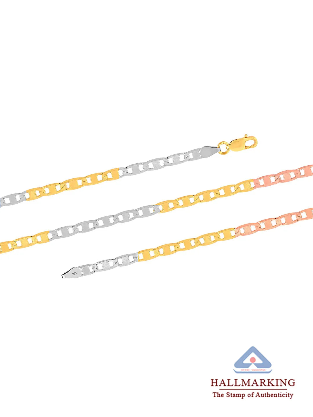 Italian Tricolor Mariner Link Chain