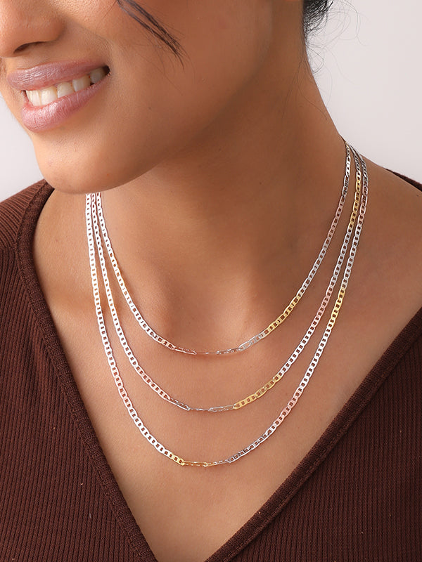 Italian Tricolor Mariner Link Chain