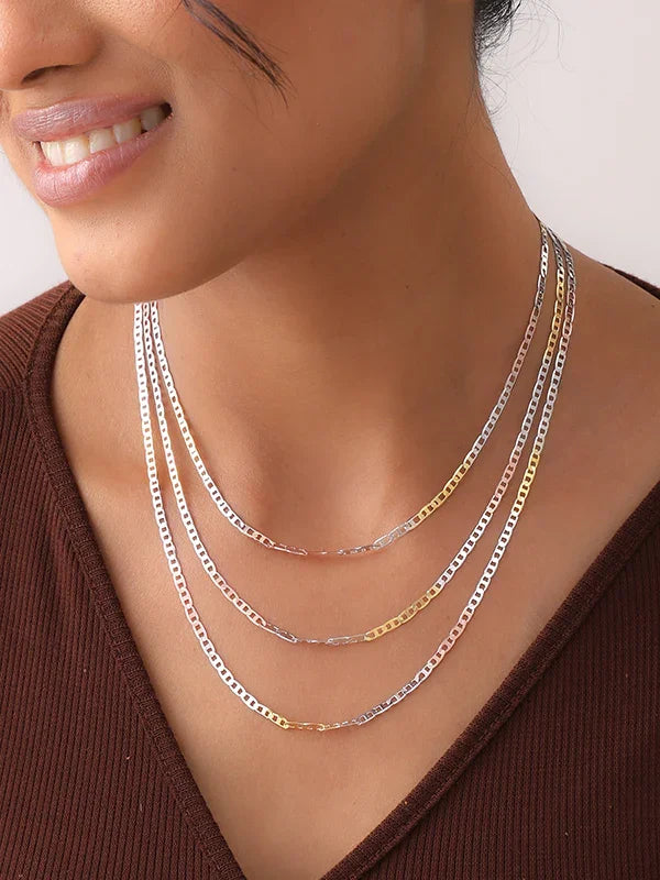 Italian Tricolor Mariner Link Chain